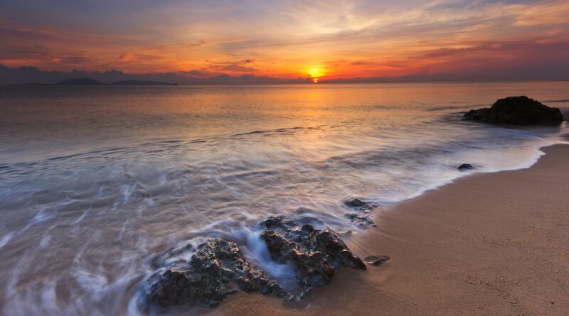 Hidden beach for relaxing and spending holiday.